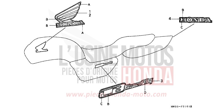 MARKE (CB750F2) von CB1300 Super Bold'or ABS CANDY ANDROMEDA RED-U (R131) von 1994